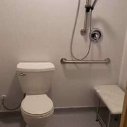 Easy transfer from toilet to wetroom chair in Central Pennsylvania